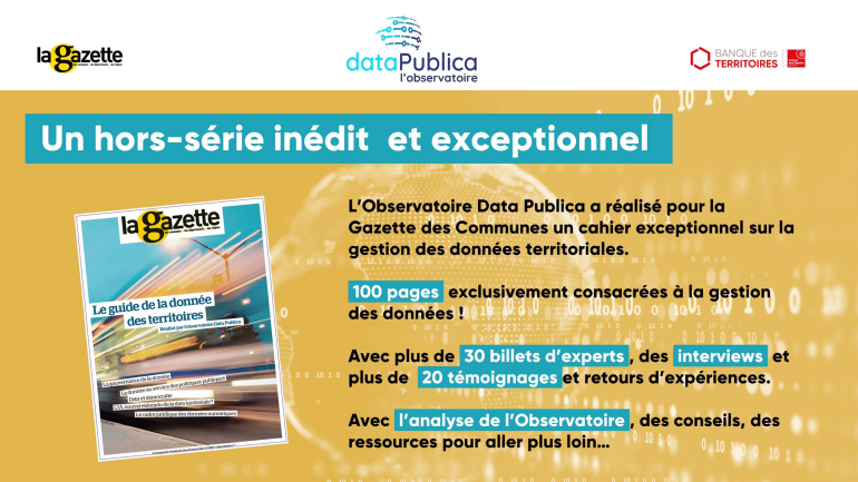 Promo guide de la donnée des territoires - hors série La Gazette des Communes Data Publica Banque des Territoires