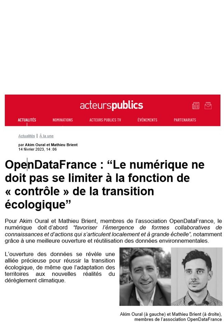 Capture article Acteurs Publics - ODF - 20230214